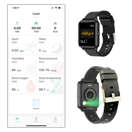 OXITEMP Smart Watch with live Oximeter, Thermometer & Pulse Monitor