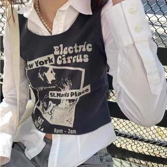 New York Printed T-shirt Vest