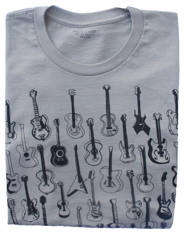 Guitars Pattern Heather Stone T-Shirt