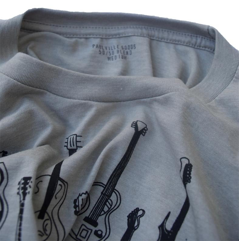 Guitars Pattern Heather Stone T-Shirt