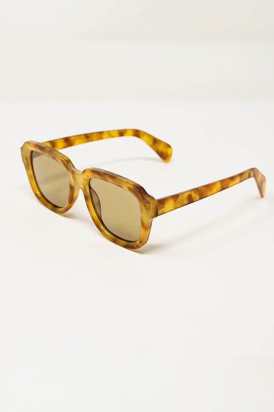 Chunky Square Sunglasses in Light Tortoise Shell