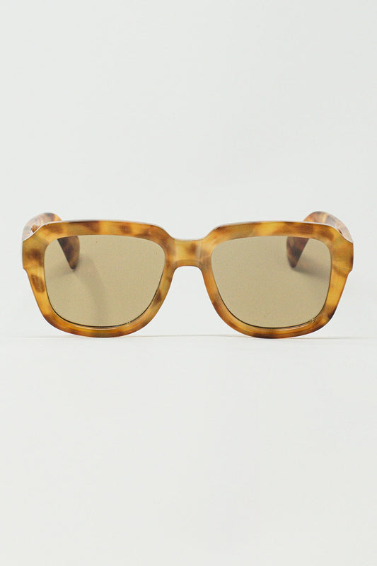 Chunky Square Sunglasses in Light Tortoise Shell