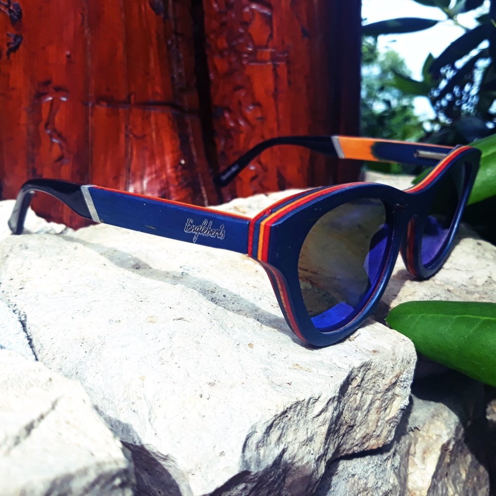 Beach Bound Skateboard Wood & Acetate Polarized Sunglasses