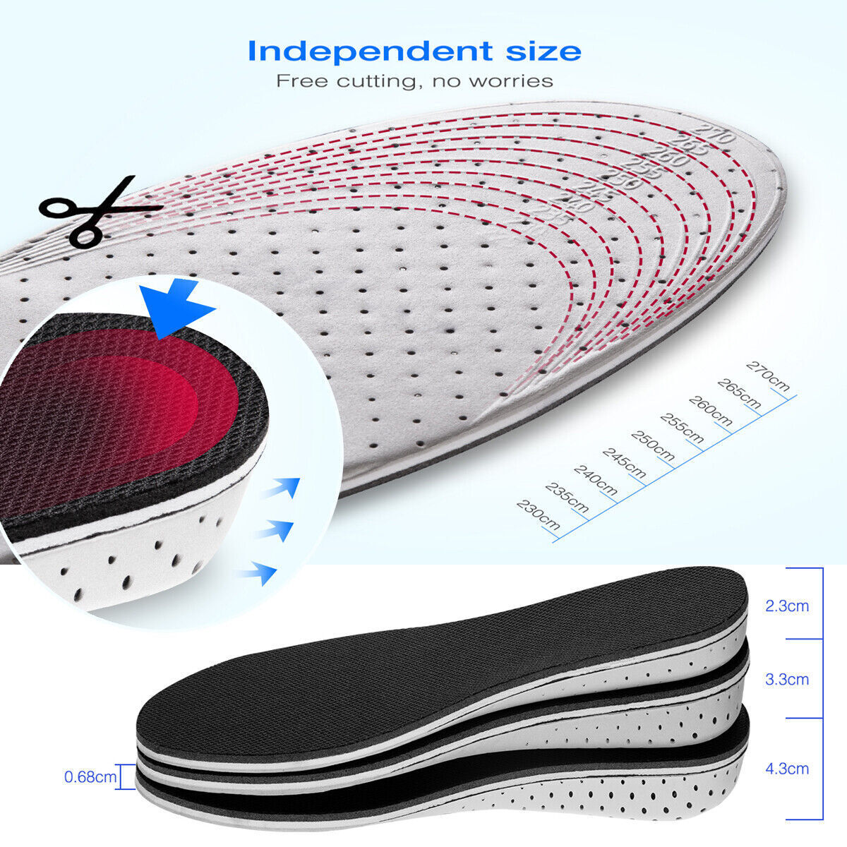 Unisex Invisible Height Increase Insoles