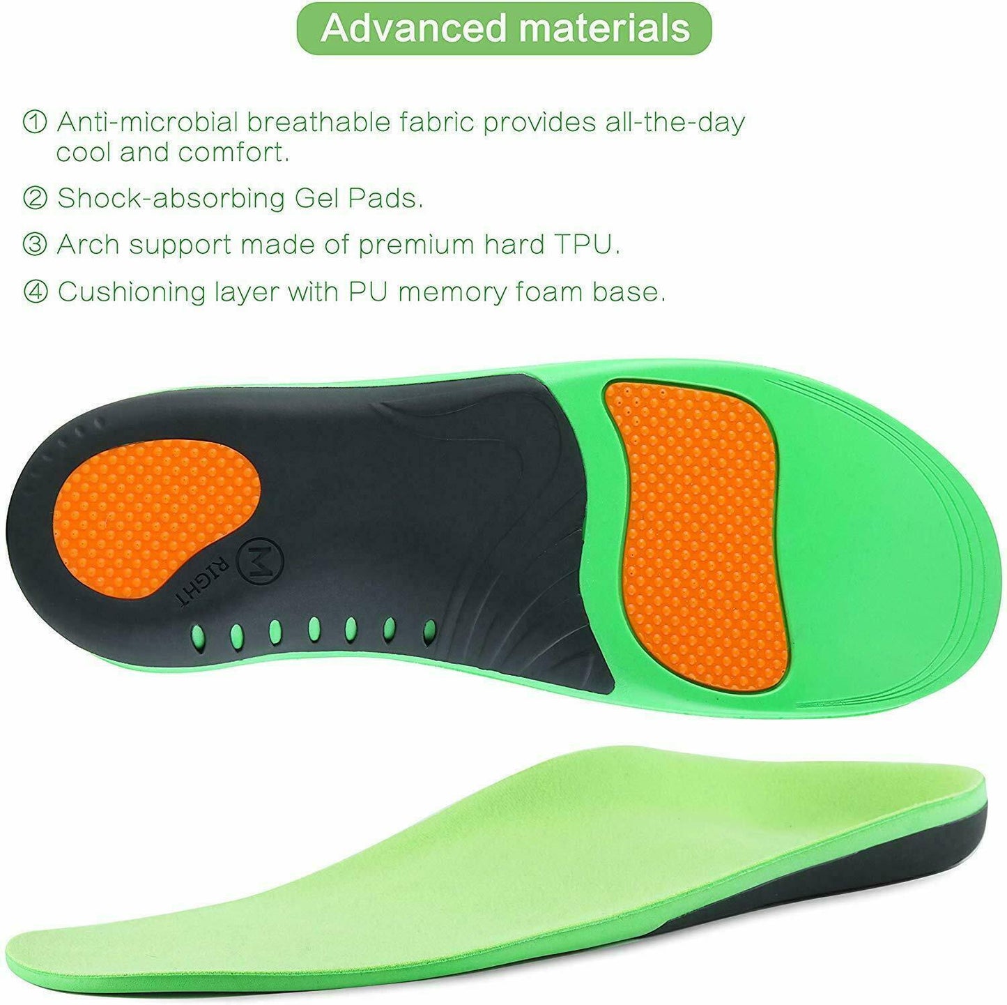 Orthotic Insoles with High Arch Support