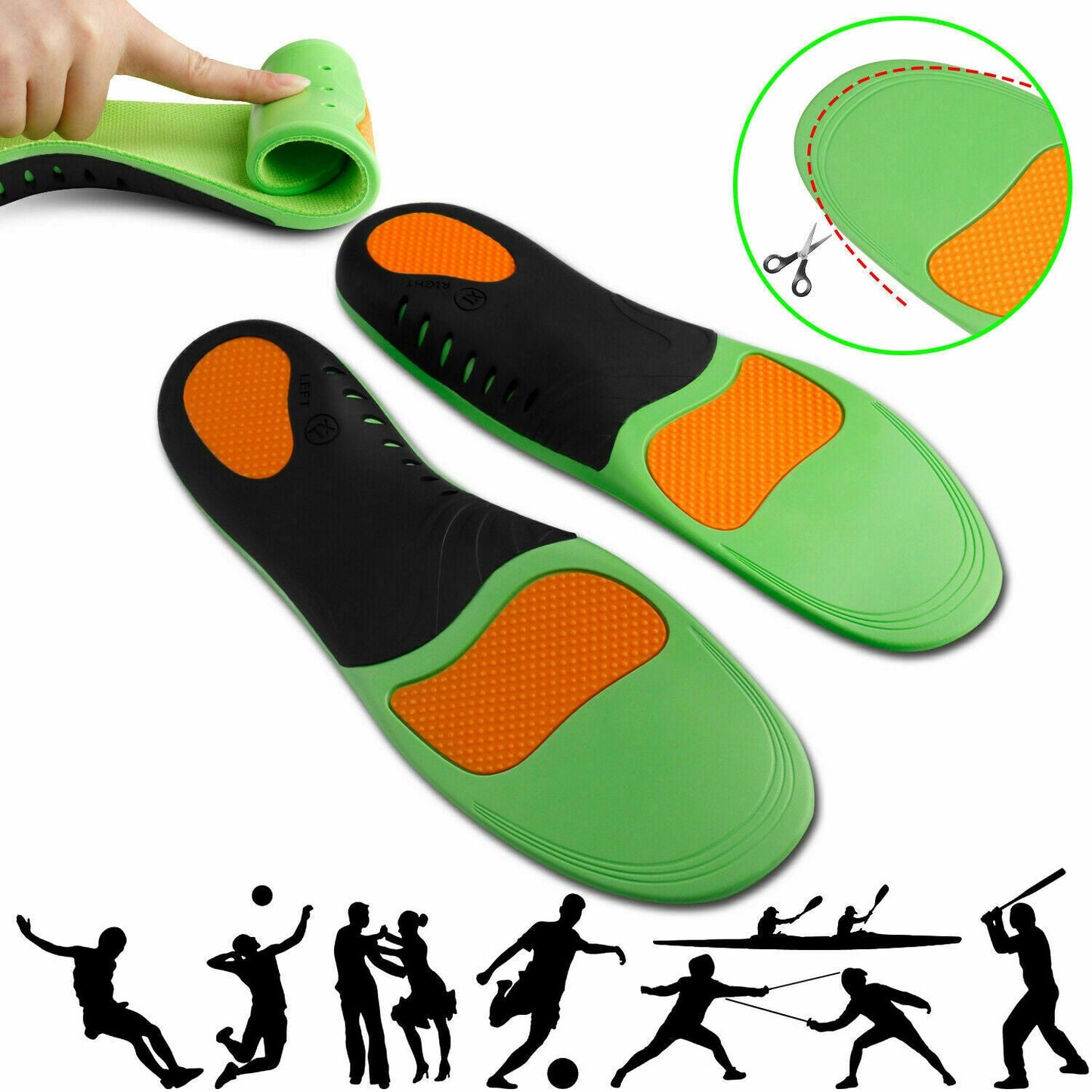 Orthotic Insoles with High Arch Support