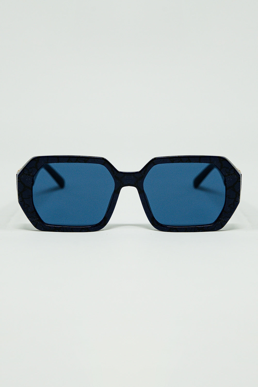Diamond Sunglasses with Deep Blue Lenses