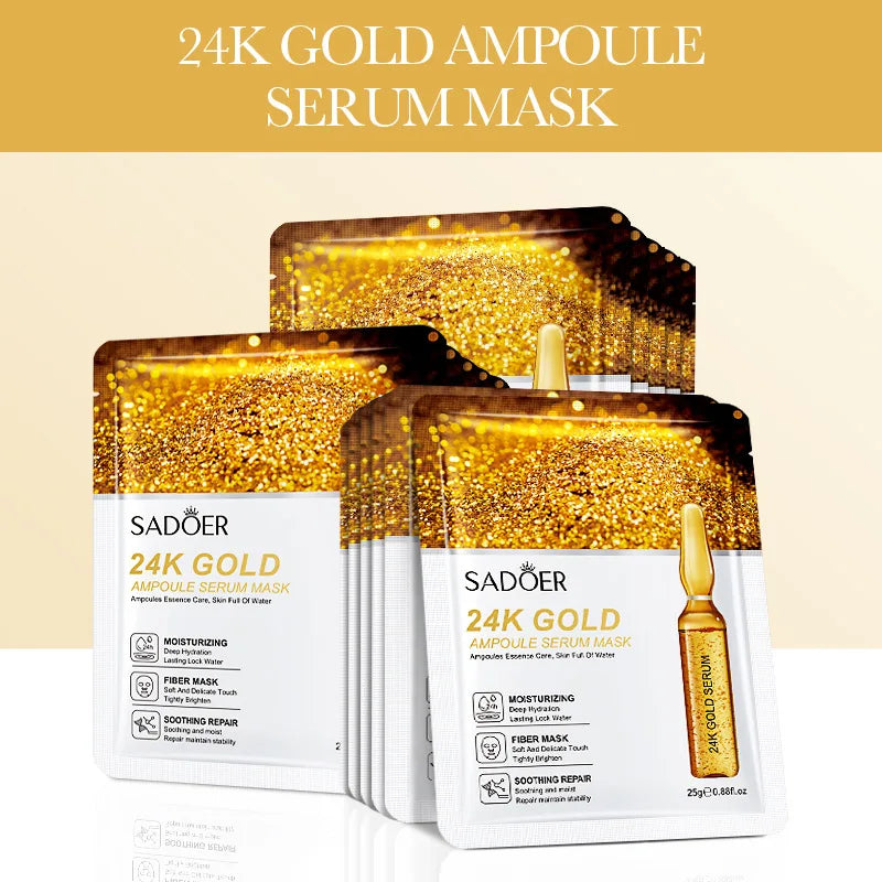24K Gold Hyaluronic Acid Firming Face Mask (pack of 15)