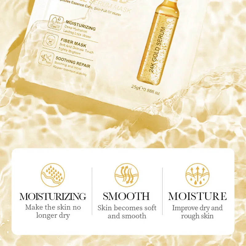 24K Gold Hyaluronic Acid Firming Face Mask (pack of 15)