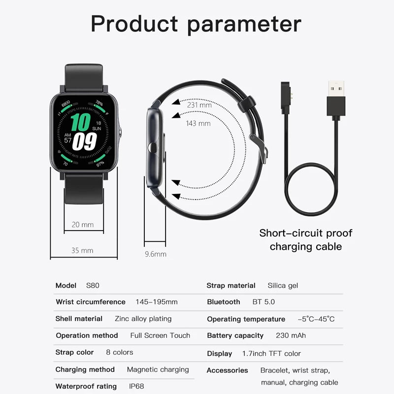 IP68 Waterproof Ultra-Thin Smartwatch