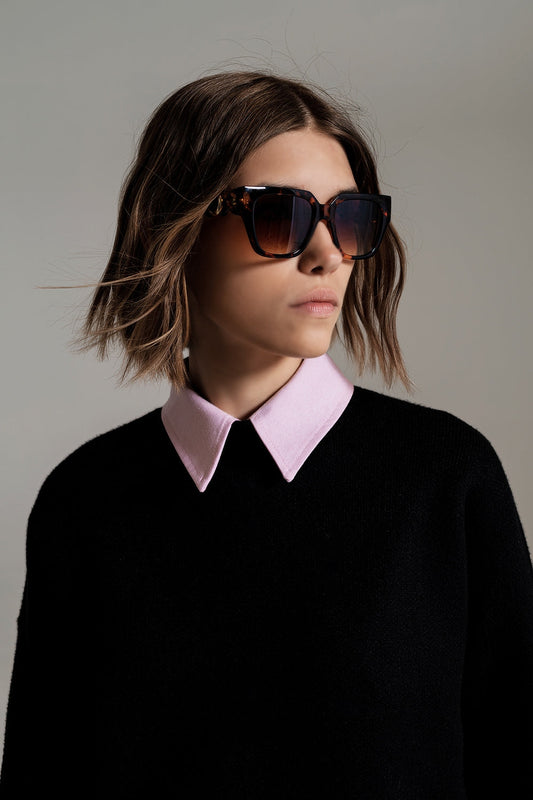 Oversized Cat Eye Sunglasses in Vintage Brown